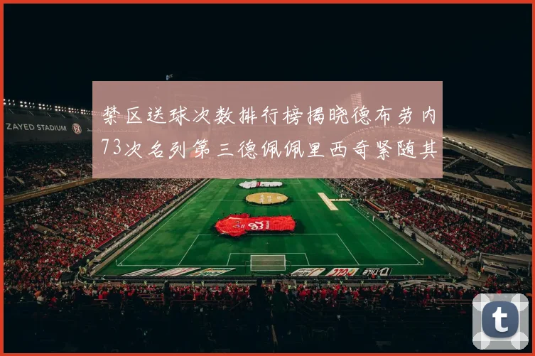 禁区送球次数排行榜揭晓德布劳内73次名列第三德佩佩里西奇紧随其后